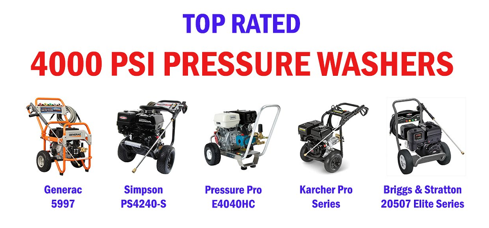 Pressure Washer Comparison Chart
